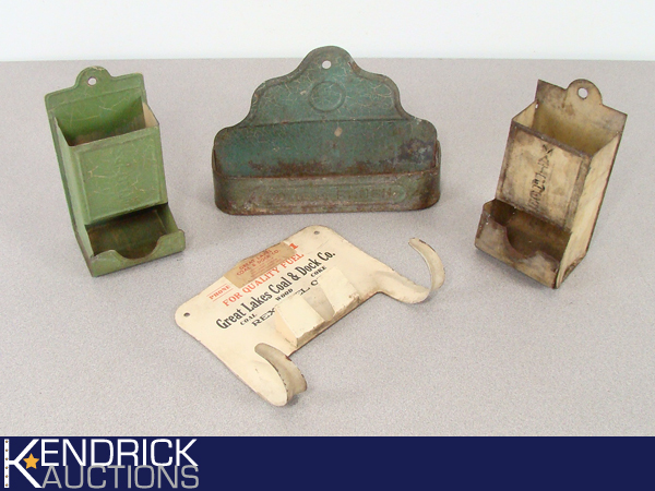 4 Vintage Metal Match Safes, Holders, etc.