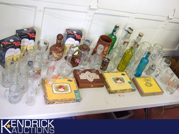 Lot of Cigar, Crystal Glass Decanters etc. Items