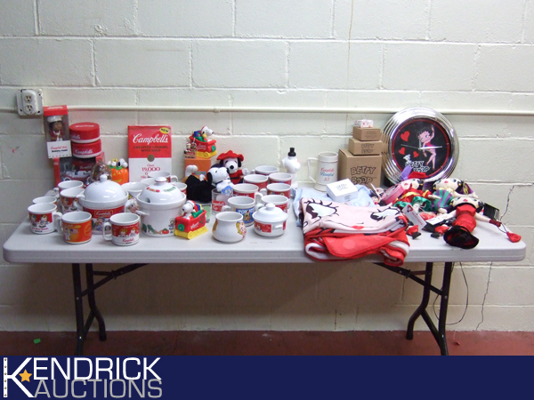Large Lot of New Betty Boop, Snoopy, and Campbells Collectibles