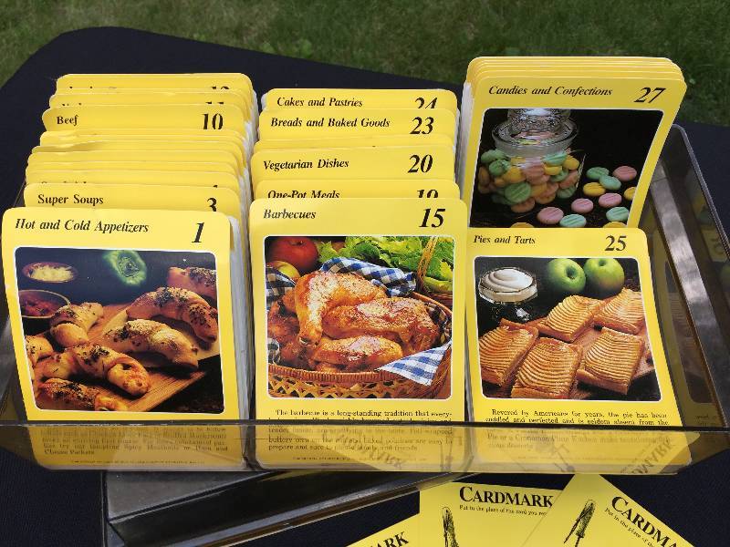Complete 1970s vintage collectible recipe cards in a acrylic case