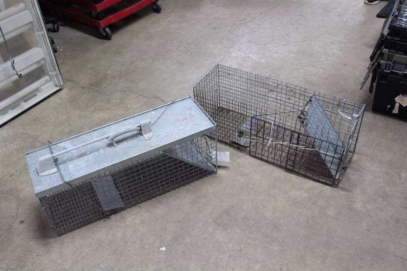 Lot of (2) Metal Animal Traps 10� x 32� x 12.5�.