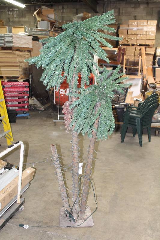 Lot of (3) Decorative Palm Trees One Is Broken.