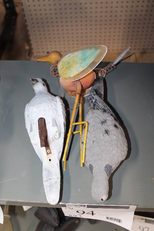 Lot of (3) Exterior Bird Decorations.