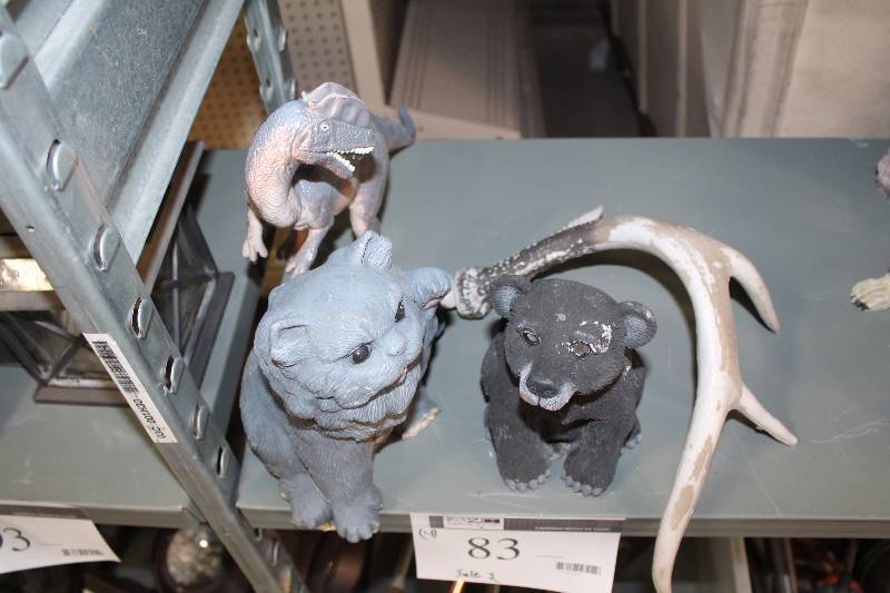 Lot of (4) Including Exterior Animal Decorations (3) Deer Antler.