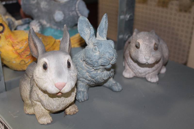 Lot of (3) Exterior Rabbit Decorations.