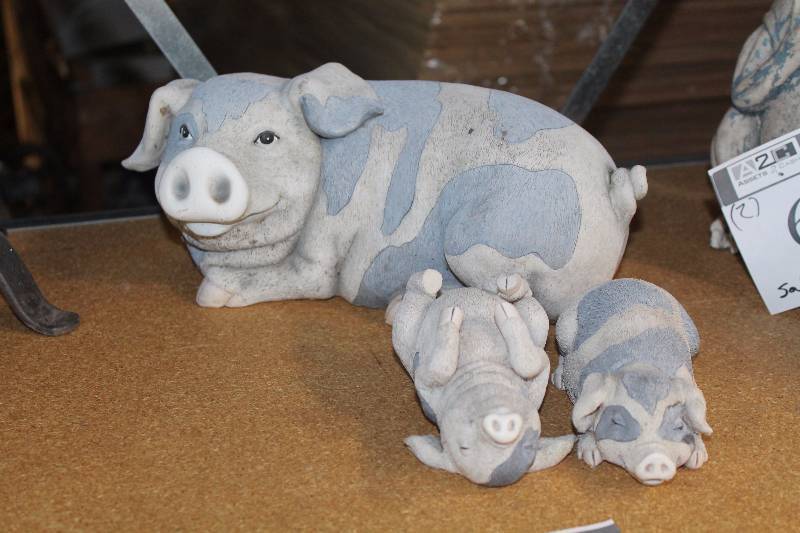 Lot of (3) Decorative Pigs.