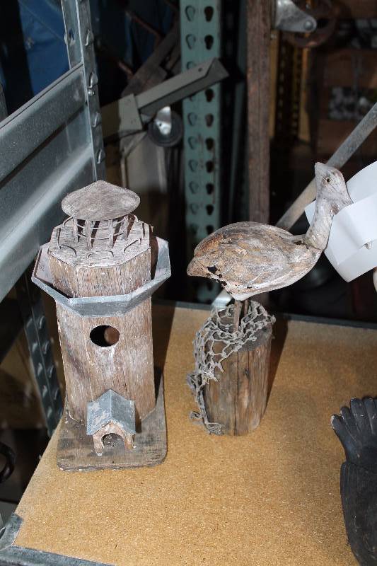 Lot of (2) Decorations Including Lighthouse Bird wStand.