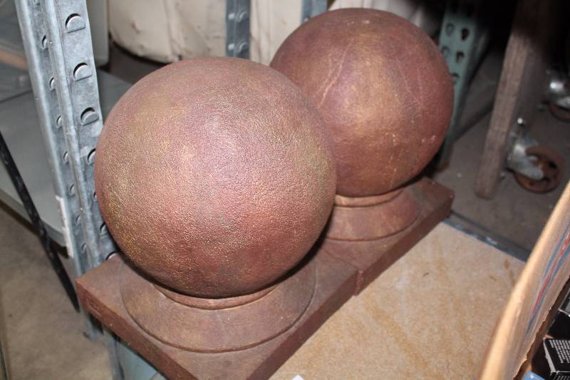 Lot of (2) Decorative Spheres wStand 13� Height.