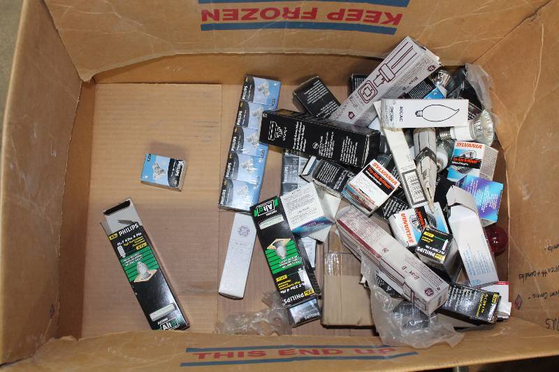 Box Lot of Light Bulbs.