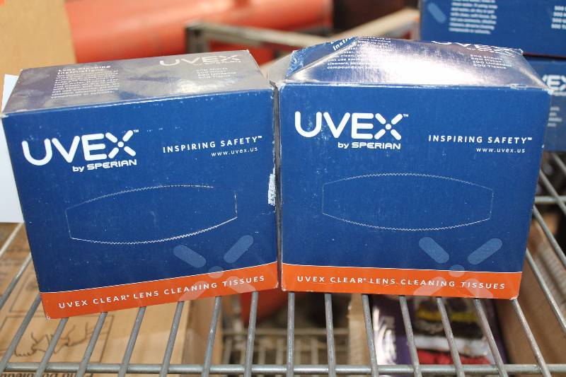 Box Lot of (2) Uvex Clear Lens Cleaning Tissues.