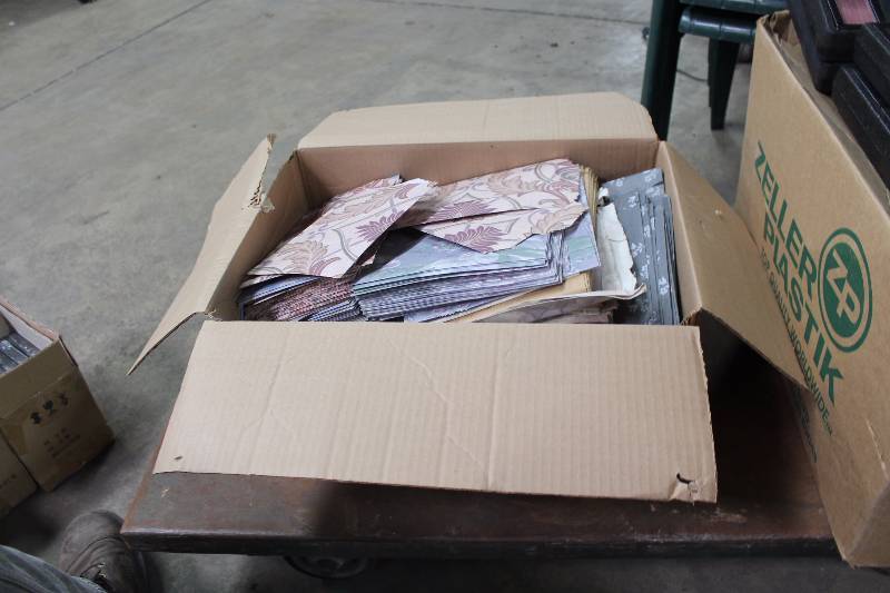 Box Lot of Fabric  Wallpaper Swatches.