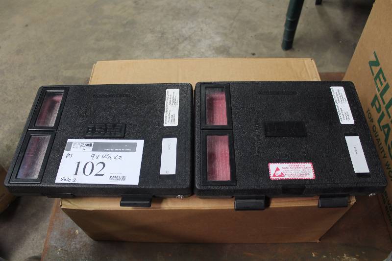 Lot of (2) Plastic Hard Cases wPadded Inside 9� x 12� x 2�.