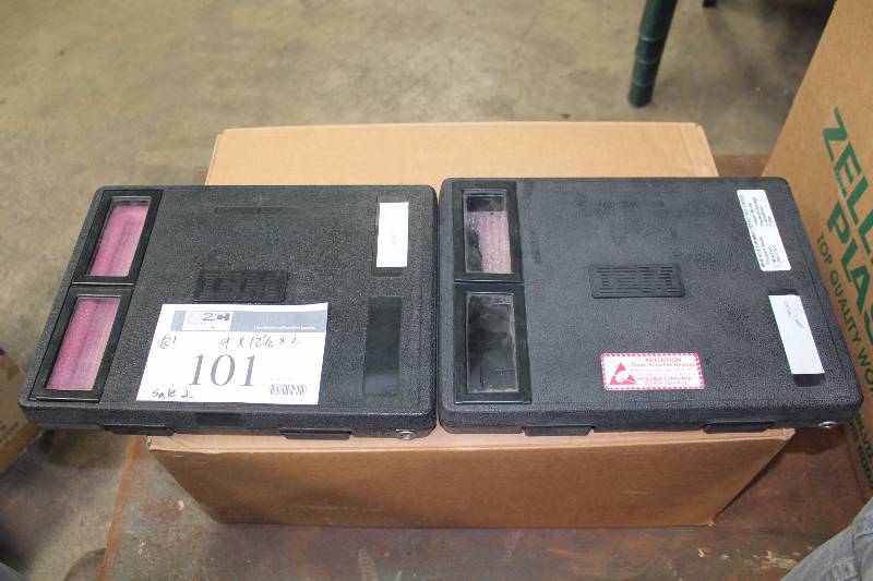 Lot of (2) Plastic Hard Cases wPadded Inside 9� x 12� x 2�.