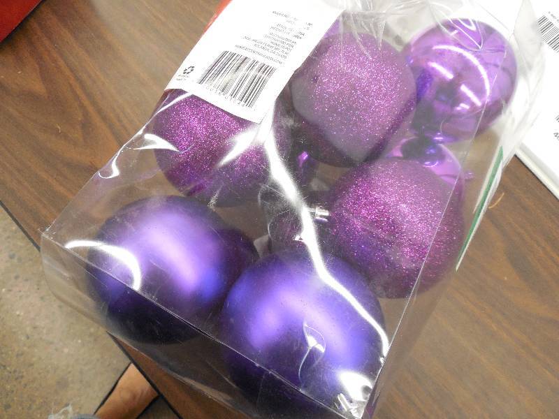 lot 38 image: 12 Piece Purple Ornaments