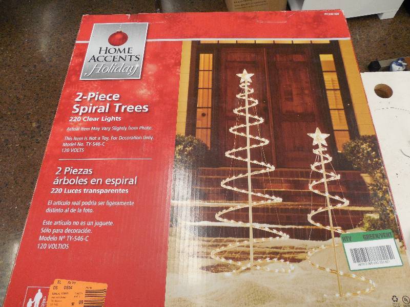 lot 54 image: 2 - Piece Spiral Trees Lights