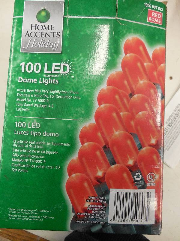lot 65 image: 100 LED Dome Lights - red