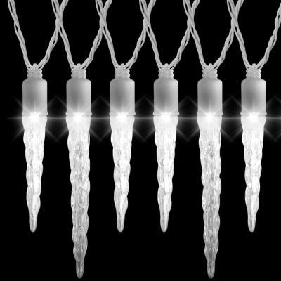 lot 8 image: 12-Light LED White Icicle Light Set