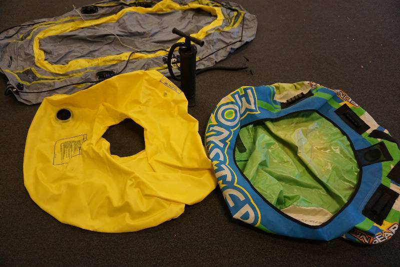 lot 17 image: Lot of 2  - Marine Tow Behind Inflatables With Coleman Pump