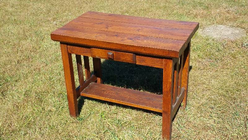 lot 4 image: Antique Mission Style Writing Desk