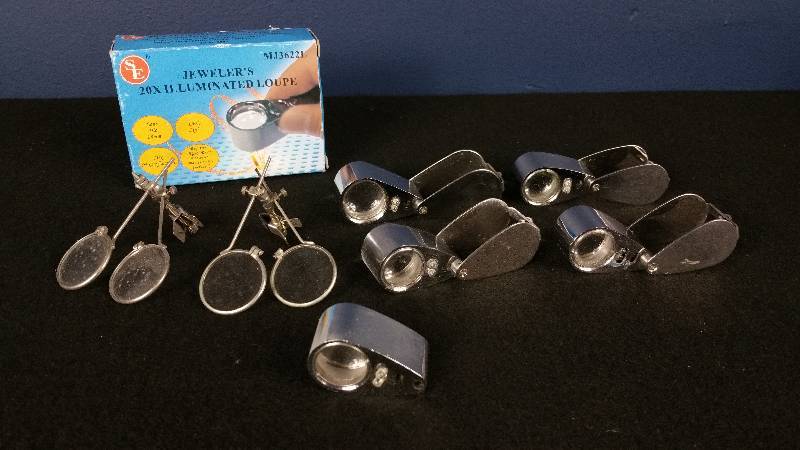lot 78 image: Lot of (8) Jewelers Loupes