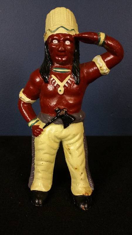 lot 123 image: Vintage Indian Chief Cast Iron Bank