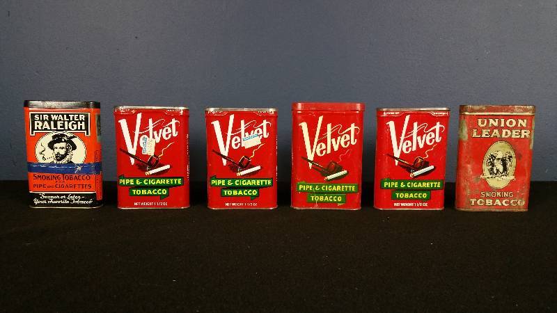 lot 178 image: (6) Vintage Cigar Tobacco Tins