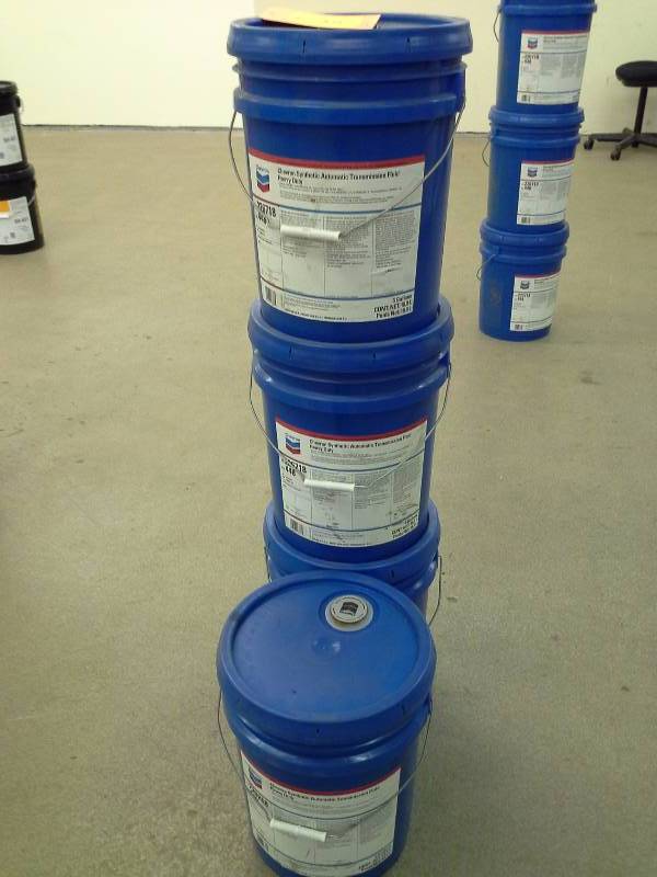 lot 48 image: Chevron Synthetic Automatic Transmission Fluid Heavy Duty - 20 Gallons