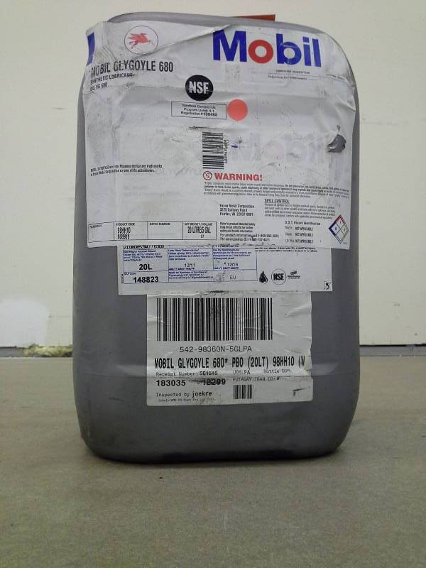 lot 102 image: Mobil Glygoyle 680 Synthetic Lubricant ISO VG 680 - 5 Gallons