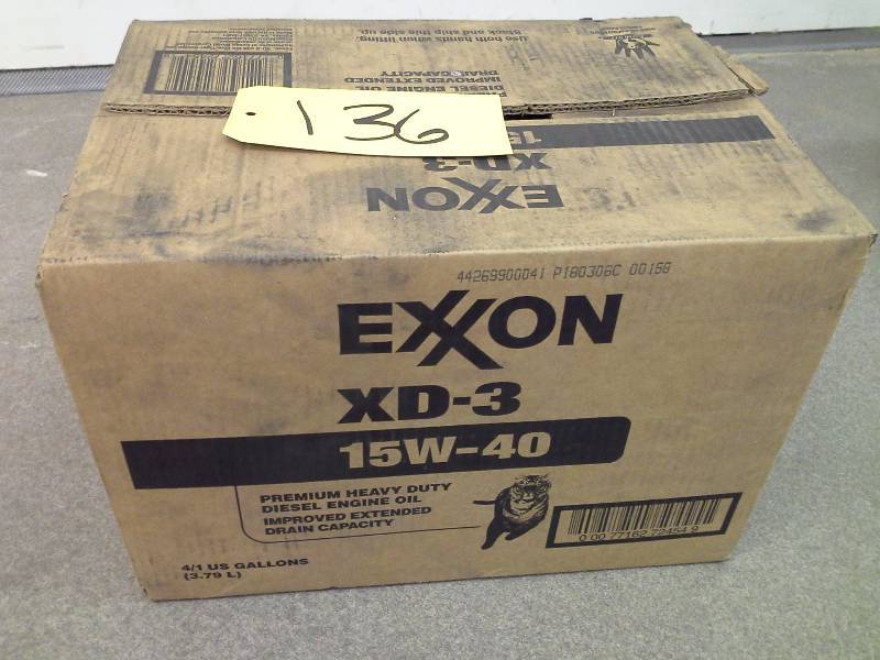 lot 136 image: Exxon XD-3 15W-40 Premium Heavy Duty Diesel Engine Oil - 4-1 Gallon Jugs