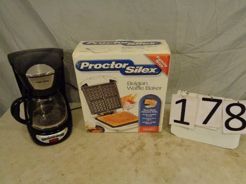 lot 178 image: New Belgian Waffle Maker and Coffee Maker