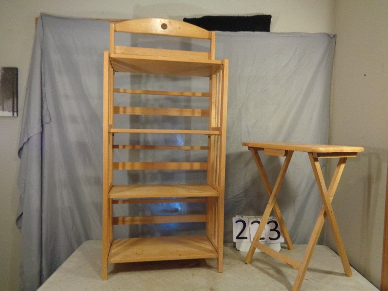 lot 223 image: Bookshelf and TV Tray