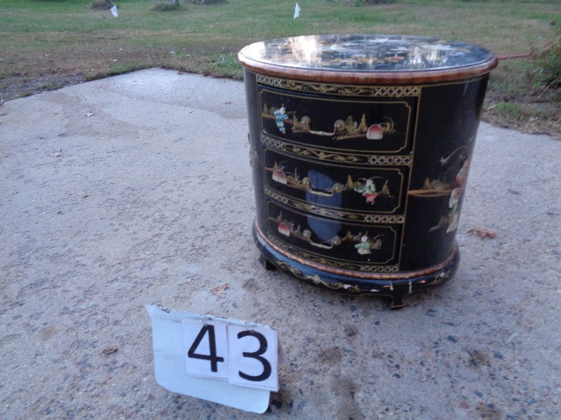 lot 43 image: 3 Drawer Side Table