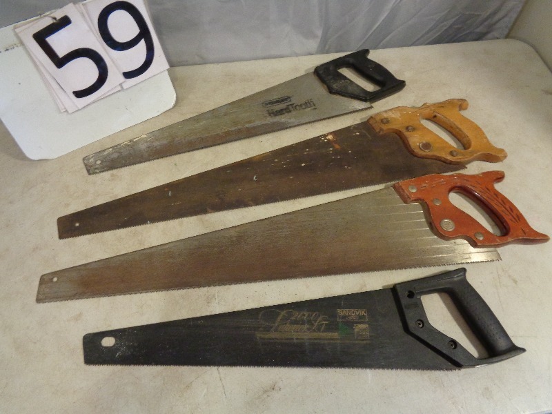 lot 59 image: 4 Assorted Hand Saws