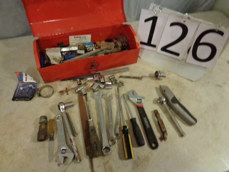lot 126 image: Toolbox with Tools