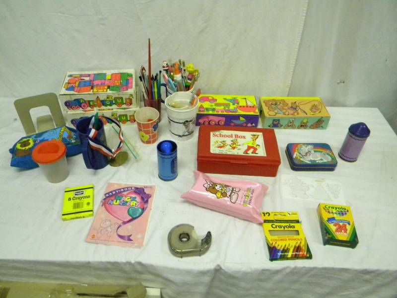 lot 67 image: School Supplies and Art Box Lot