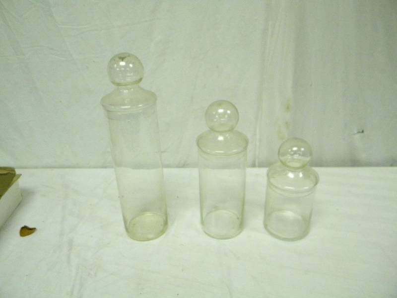 lot 153 image: Three Glass Canisters