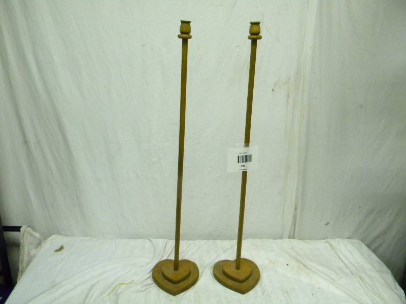 lot 298 image: Wooden Candlesticks