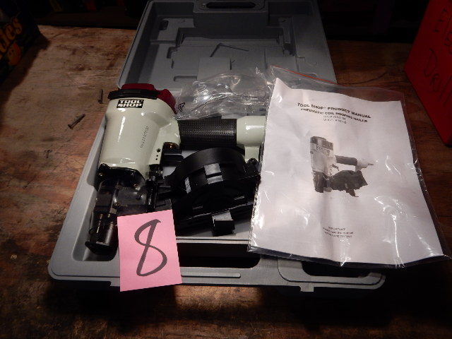 lot 8 image: TOOL SHOP, Pneumatic Coil Roofing Nailer