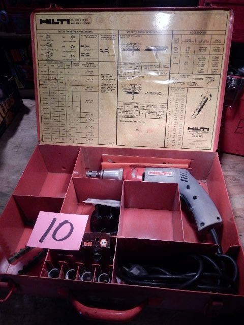 lot 10 image: HILTI, TK1 Drill.. 2500 RPM. Electric with shown excessories