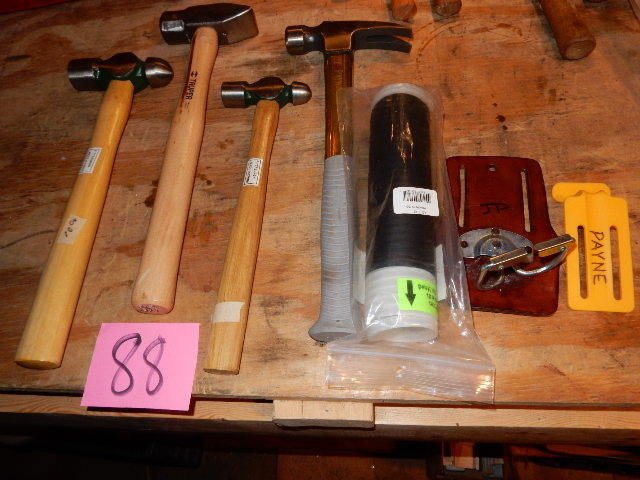 lot 88 image: 4 Hammers and belt hangers, Handle Wrap