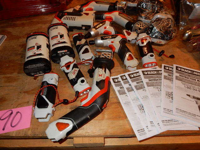 Black and Decker VPX Tools Saws lights drills Air compressor