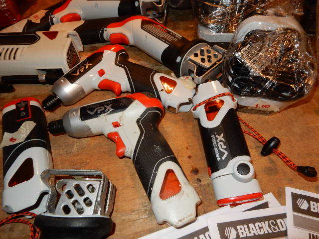 Black and Decker VPX Tools Saws lights drills Air compressor