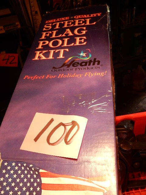 lot 100 image: Galvanized steel Flag Pole