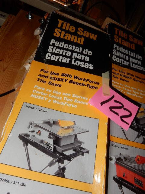 lot 122 image: TILE SAW stand.. New in Box
