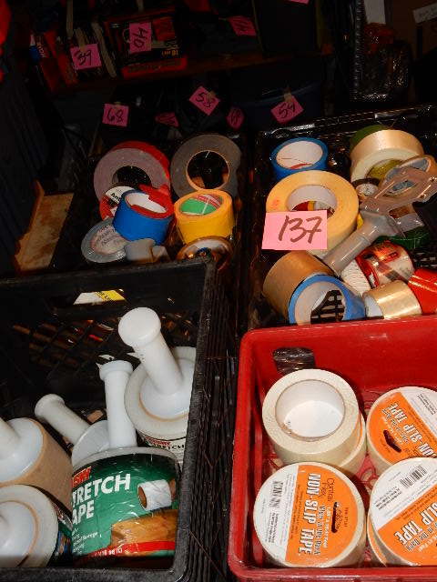 lot 137 image: Misc. Tape as pictured.. Includes 3 rolls of Stretch wrapping tape