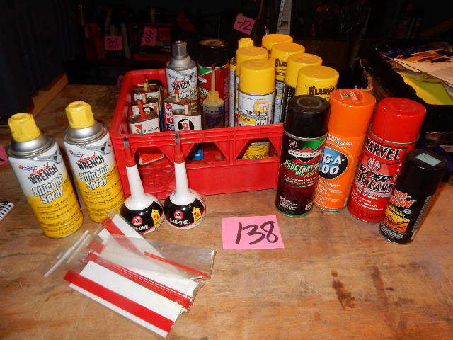 lot 138 image: Misc. Oils and lubricants as pictured