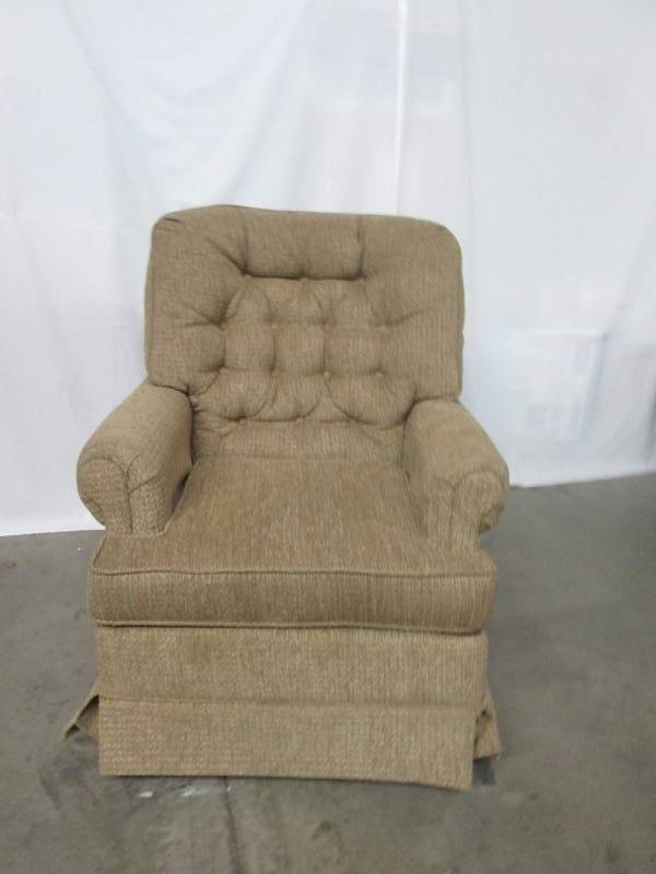 Button-Back Swivel Rocker - Taupe