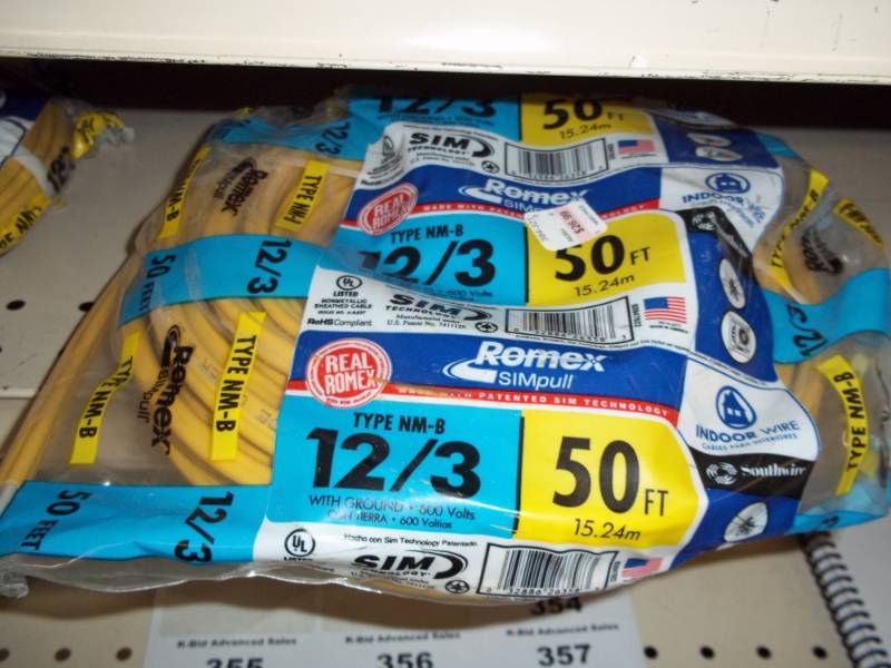 lot 353 image: Electrical Wire 123 50 ft