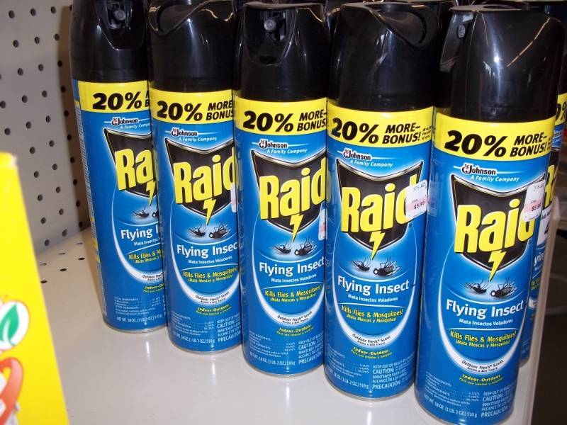lot 424 image: Lot of 5 cans of Raid Flying Inspect Killer