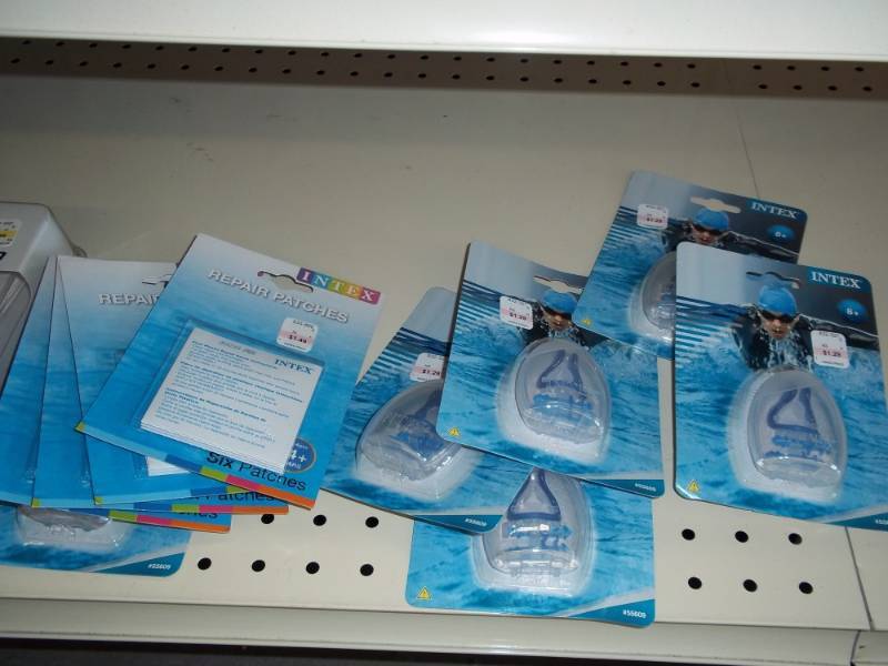 lot 494 image: 4 ft Shelf Lot including stop watch, clip ons, microwave concentrator, etc